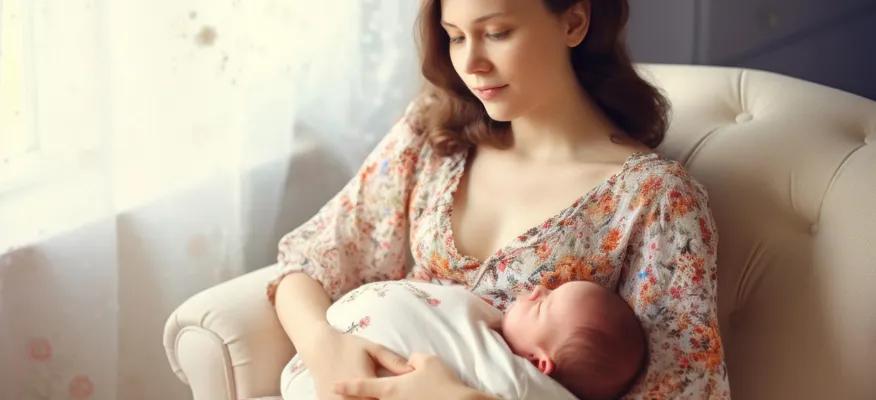 Woman breastfeeding baby