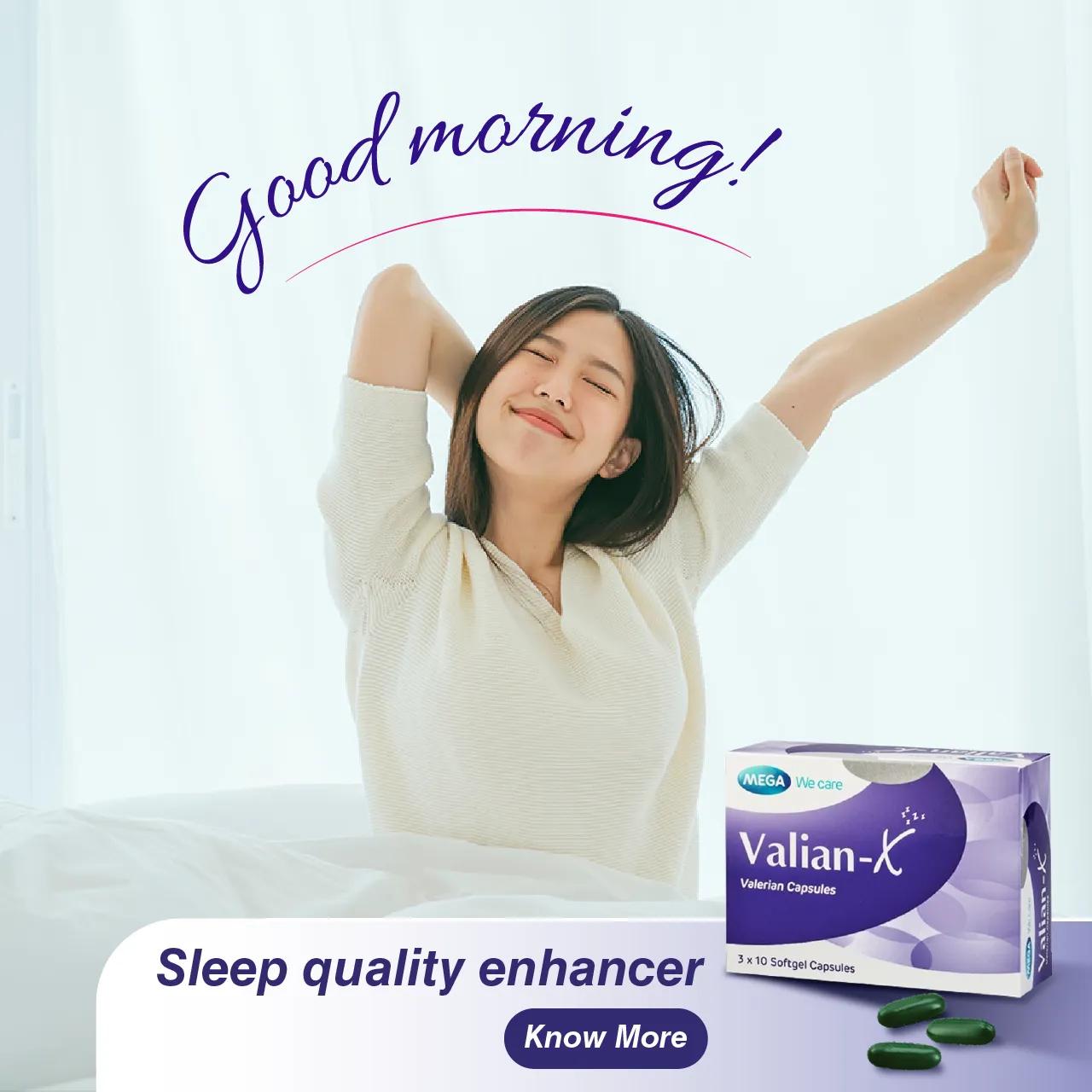 Valian-X sleep aid capsules for better sleep and refreshed mornings